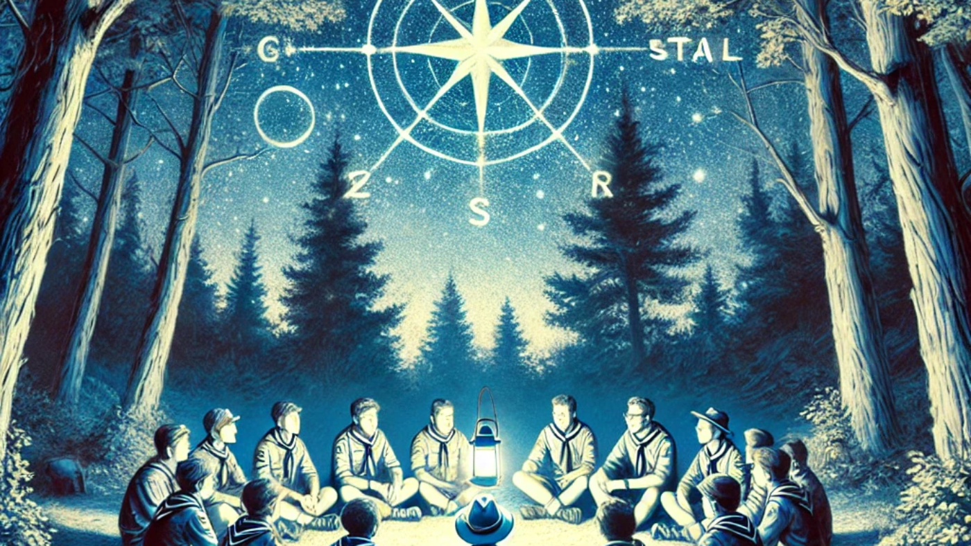 scout riunioni in una veglia alle stelle: momento di riflessione e condivisione durante un campo estivo