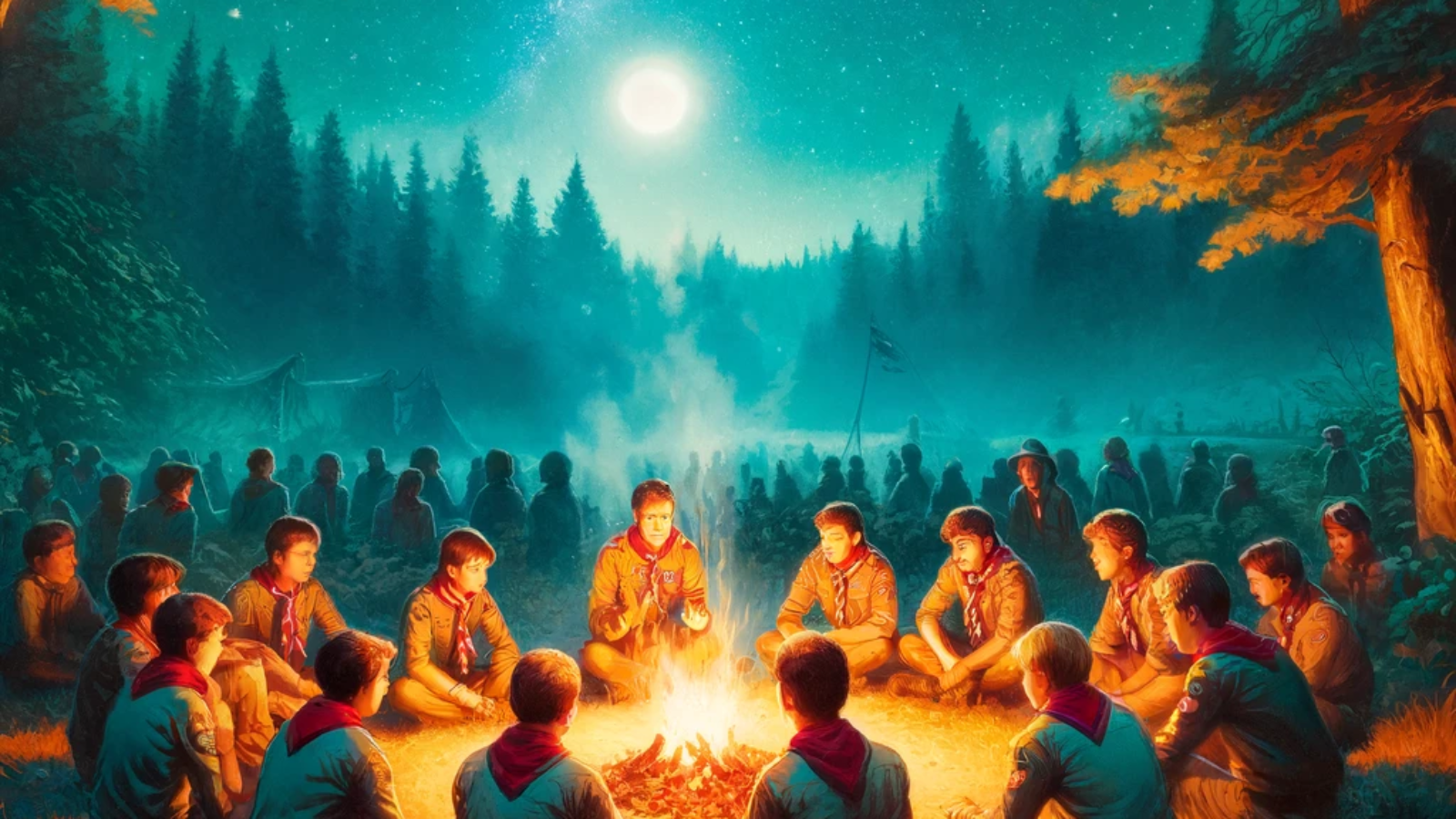 momento di riflessione in un campo estivo scout di spiritualità e condivisione